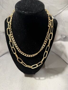 Double-Layer Gold Link Necklace for Women